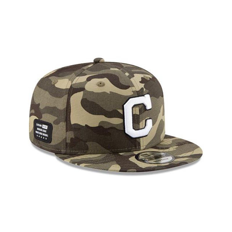 MLB Cleveland Indians Armed Forces Weekend 9Fifty Snapback (CQH7576) - Green New Era Caps